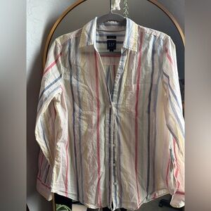 Multi Colored Striped Button Up